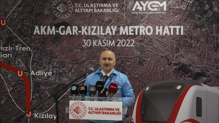 Bakan Karaismailoğlu: AKM-Gar-Kızılay Metro Hattı'nı 2023 başında halkımızın hizmetine sunacağı