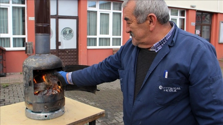 Sinop'ta kullanılmayan boş tüpler depremzedeler için sobaya dönüştürülüyor