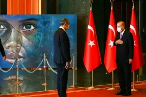 Cumhurbaşkanı Erdoğan’ın 30 Ağustos tebriklerini kabulündeki tablo detayı
