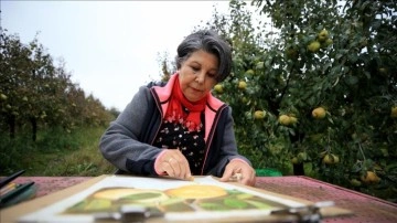 Köyün 'enstitülü' meyve üreticisi kadının resim merakı