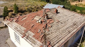Malatya'da okul çatısının onarımı yavru kuşlar için durduruldu